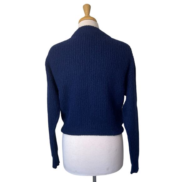REFORMATION Alpaca Blend Mock Neck Navy Blue Sweater Size XS - Picture 2 of 9